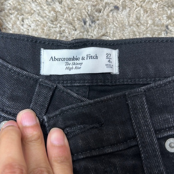 Abercrombie & Fitch High Rise Skinny Size 27 Raw Hem Front Slit - Picture 2 of 6